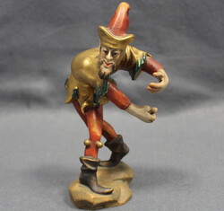 MORISKENTÄNZER "ZATTELROCK" Holzfigur, Flötenspieler farbig bemalt ...