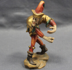 MORISKENTÄNZER "ZATTELROCK" Holzfigur, Flötenspieler farbig bemalt ...