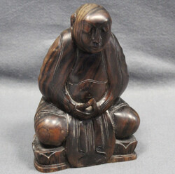 BUDDHA: Figur aus Holz, schöne, natürliche Maserung, ca. 12 x 20 cm ...