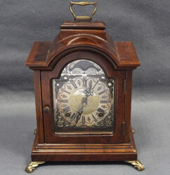 MONDPHASEN-KAMINUHR "WARMINK" Holzghäuse m. Messingbeschlägen, 4 ...