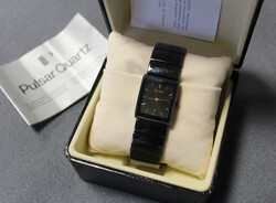 SEIKO PULSAR Keramik-Armbanduhr #7N82-X004, Quarz, Gehäuse ca. 25x29 ...