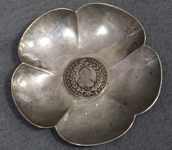 MÜNZSCHALE: 5-blättrige Silberschale 800er Stempel mit ...