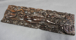 BALINESISCHE WANDSCHNITZEREI, barbusige Frau mit Jüngling, eine ...