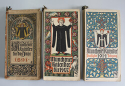 MÜNCHNER KALENDER, 20 Verschiedene: 1891, 1889, 1902-05, 1907-12, ...