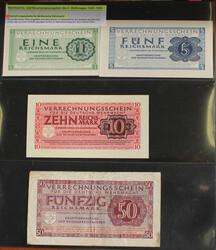 BANKNOTEN BESETZUNG WK I u. II, 68 versch. Scheine in untersch. ...