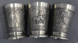 ZINN-BECHER 12-tlg., 8 mittelgr. Becher (H 8,5cm), 3 kl. ...