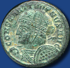 CONSTANTINUS I (307-337 n. Chr.) 1 Follis Av. geharnischte Büste n. ...