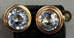 OHRSCHMUCK 333er Gelbgold, hellblauer Stein in Facette-Schliff, ...