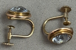 OHRSCHMUCK 333er Gelbgold, hellblauer Stein in Facette-Schliff, ...