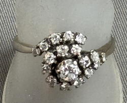 BRILLANT-RING 750er Weißgold m. 18 kl. Brillanten, zur ...