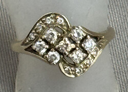 ANTIKER GOLDRING 333er Gelbgold m. 7 kl. Facette-Steinen zur ...