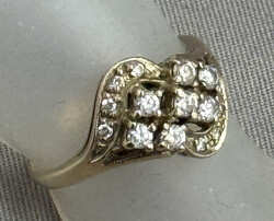 ANTIKER GOLDRING 333er Gelbgold m. 7 kl. Facette-Steinen zur ...