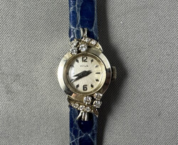 WEISSGOLD-ARMBANDUHR "AZUR " mit 11 kl. Diamanten bestücktes ...