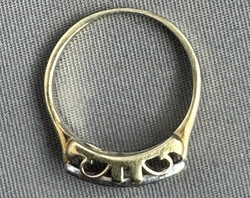 RUBIN-BRILLANT-GOLDRING in 585er Gelbgold, Vintage-Ring, 1 Brillant ...