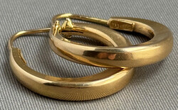 GOLD-CREOLE: 750er Gelbgold, sichelförmiger Ohrstecker, zum Ohr hin ...