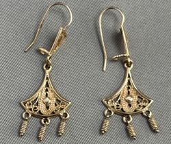 ART DÈCO-OHRHÄNGER: 585er Gelbgold, skelettierter Ohrhänger in ...