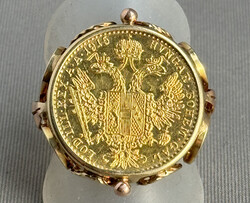 DUKAT-RING, 1x Franz-Joseph in dekorativ, skelettiertem Münzring, ...
