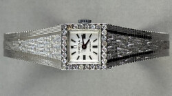 GOLD-ARMBANDUHR OMEGA "Cocktailuhr" f. Damen, 25 Steine, ...