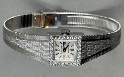 GOLD-ARMBANDUHR OMEGA "Cocktailuhr" f. Damen, 25 Steine, ...