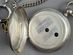 VINTAGE-TASCHENUHR, Uhrwerk mit Schlüsselaufzug, weißes ...