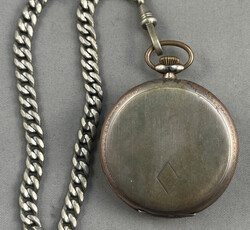 SILBER-TASCHENUHR "FAVOR", Rückendeckel m. Nadelstreifen u. freies ...