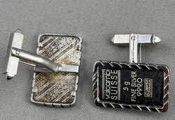 SILBER-MANSCHETTENKNÖPFE aus kl. Silberbarren "Valcambi Suisse" je 5 ...