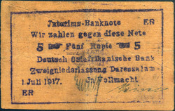 110.80.110.10: Banknoten - Deutschland - Kolonien - Deutsch-Ostafrika