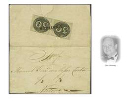 30 reis black, Early Impression, a superb large margined horizontal ...