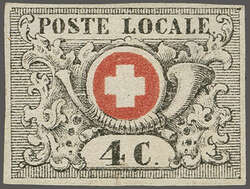 Waadt 4, farbfrisch und gut- bis breitrandig (rücks. dünne Stelle, ...