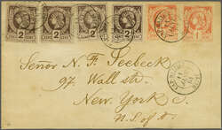 1881 (July 1): 1 c. vermilion on yellowish, Plate I, imperforate, a ...