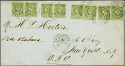 1883 (Dec): 5 c. yellow-green on greenish, plate II, second printing, ...