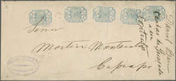 1879: Cover from Antofagasta with sender's cachet at left mailed to ...