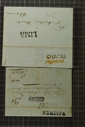 1795/1858: Eight different pre-philatelic covers from Peru, all in ...