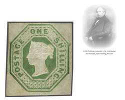 1847: Embossed 1 s. pale green, Die II, cut square, with good to ...