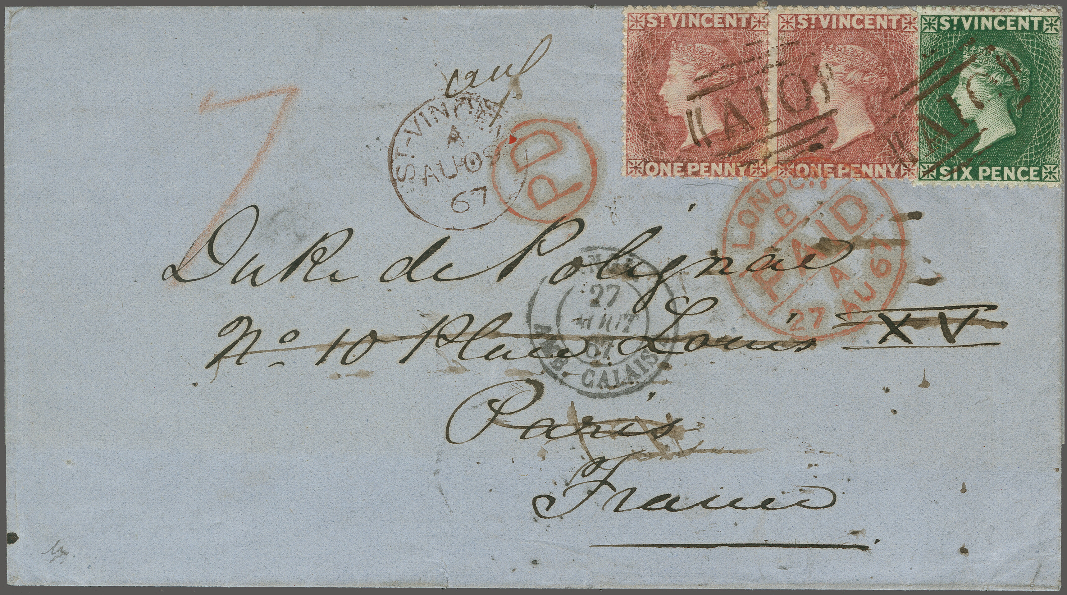 1861 (May): 1 d. rose-red in a horizontal pair and September 1862 ...