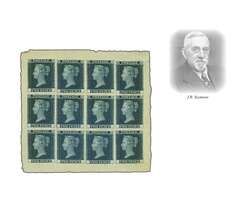 1841 (Jan 15): 2 d. deep full blue, Trial Colour Proof in a sheet of ...