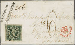 Overland via Southampton 1856 (Jan 23): Registered cover from Bombala ...