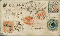 Overland via Southampton 1857 (Nov 16): Cover from Yackandandah, ...