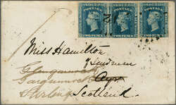 Overland via Southampton 1858 (July 11): Cover from Cowra, New South ...