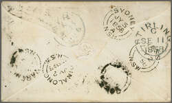 Overland via Southampton 1858 (July 11): Cover from Cowra, New South ...
