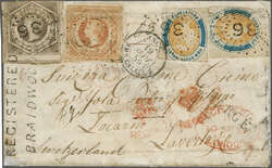 Overland via Southampton 1859 (July 14): Registered cover from ...