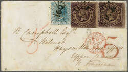 Overland via Southampton 1863 (Aug 22): Cover from Bega, New South ...