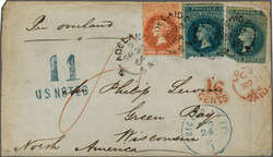 Overland via Southampton 1864 (Sept 26): Cover from Adelaide, South ...