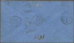 Overland Mail via Southampton 1871 (Jan 31): Cover from Daylesford, ...