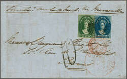 Overland Mail via Marseilles 1857 (Feb 11): Entire from Hobart, ...