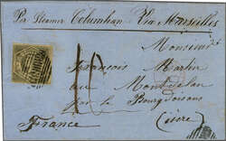 Overland via Marseilles 1857 (July 18): Entire endorsed "Per Steamer ...