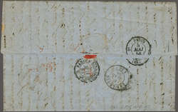 Overland via Marseilles 1858 (March 6): Entire from Melbourne, ...