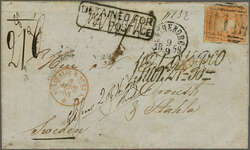 Overland via Marseilles 1858 (July 16): Entire from Melbourne, ...