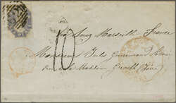 Overland via Marseilles 1858 (July 16): Cover from Launceston, ...