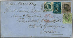 Overland via Marseilles 1859 (July 18): Entire letter from Melbourne, ...